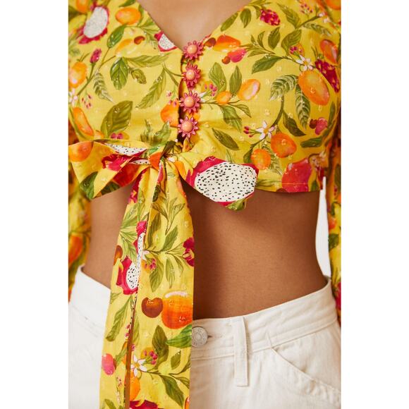 Farm Rio Tie-Waist Women's Top - New Size Small - Picture 4 of 6